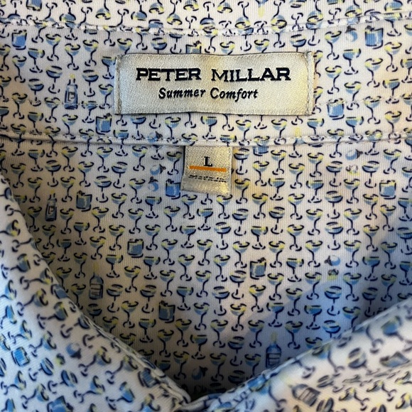 Peter Millar men’s Summer Comfort performance golf polo. AOP cocktails. Large - Picture 4 of 9